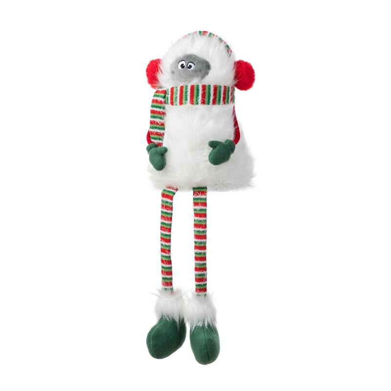 Glitzhome Fabric Christmas Yeti Snowman Highland Cow Shelf Sitters or Standing Figurines Decor