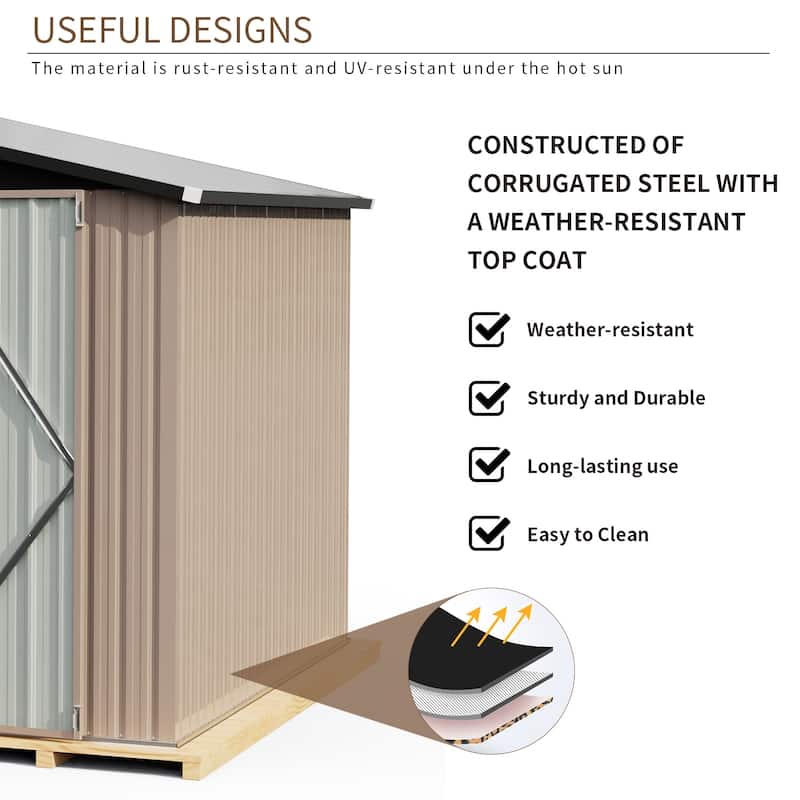 7.6x9.7 FT Outdoor Garden Storage Shed