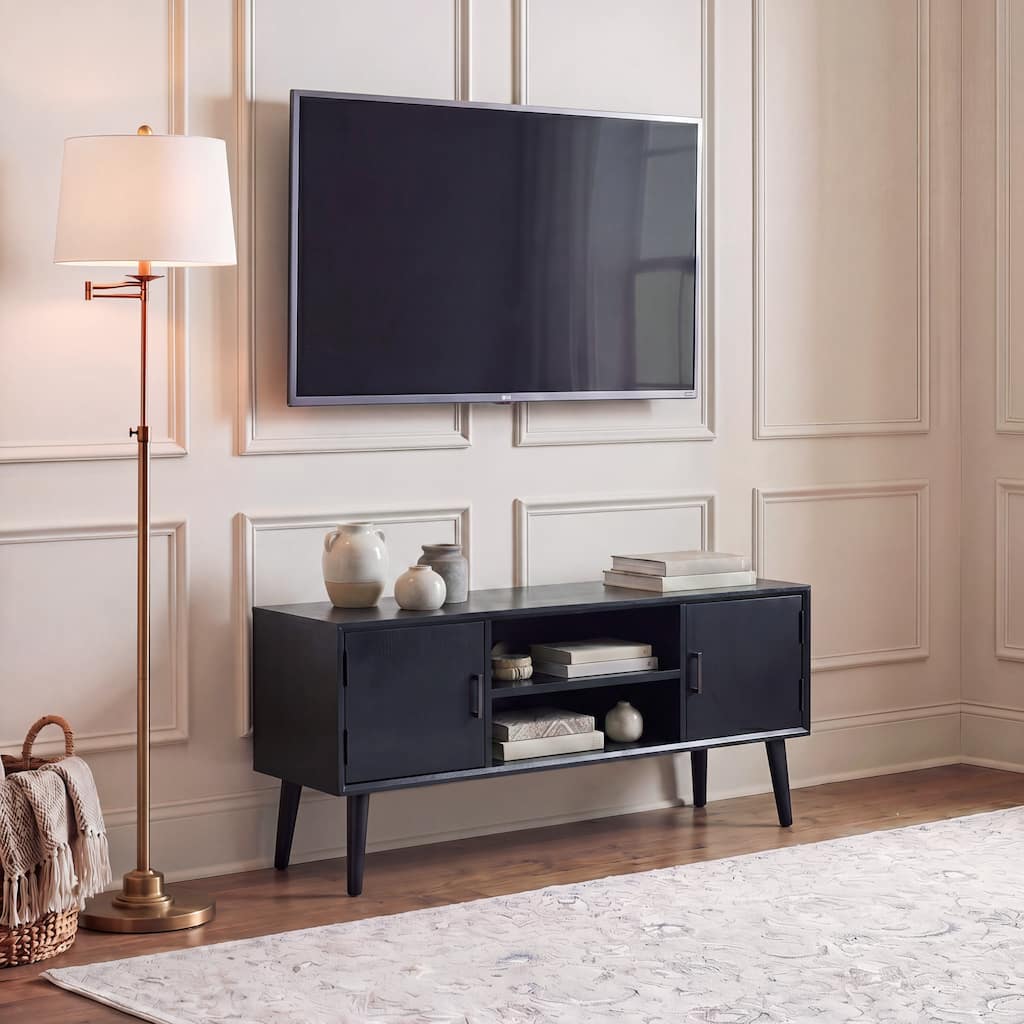 SAFAVIEH Maegan Mid-Century 47-inch Storage Media TV Stand - 47.3" W x 15.8" L x 20" H - 47Wx16Dx20H