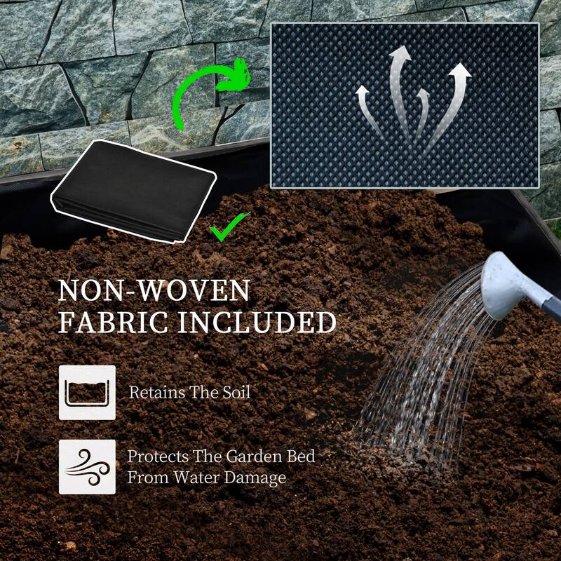 Self-Draining Raised Garden Planter with Lattice for Vegetable, Flower