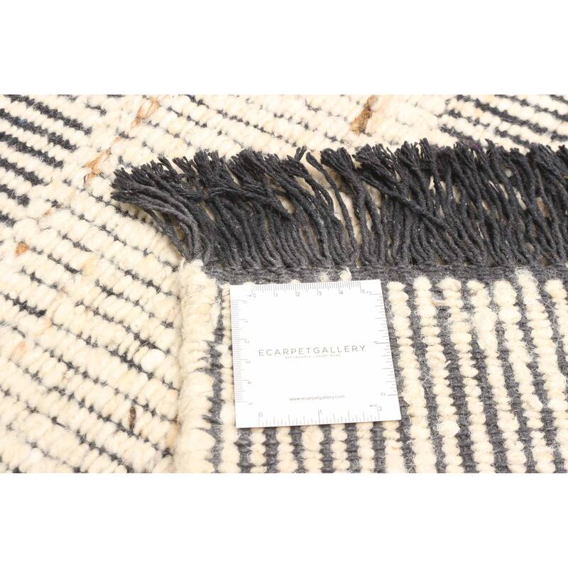 ECARPETGALLERY Braid weave Sienna Beige Wool Rug - 5'2 x 7'6