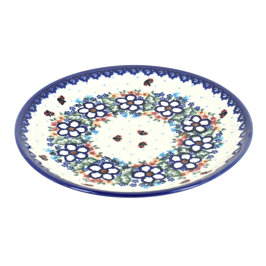 Blue Rose Polish Pottery Vena Dessert Plate
