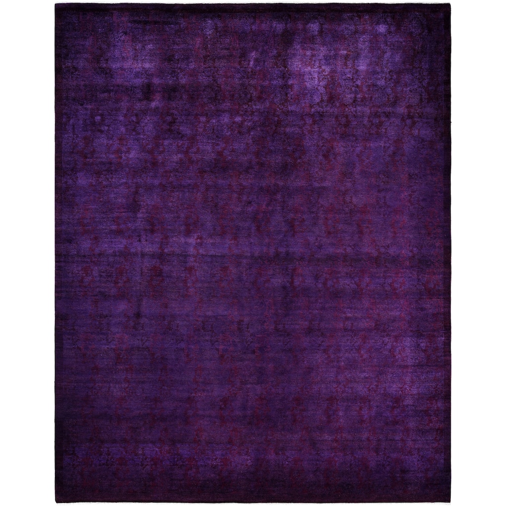 Overdyed One-of-a-Kind Hand-Knotted Area Rug - Purple - 9' 2" x 11' 10"