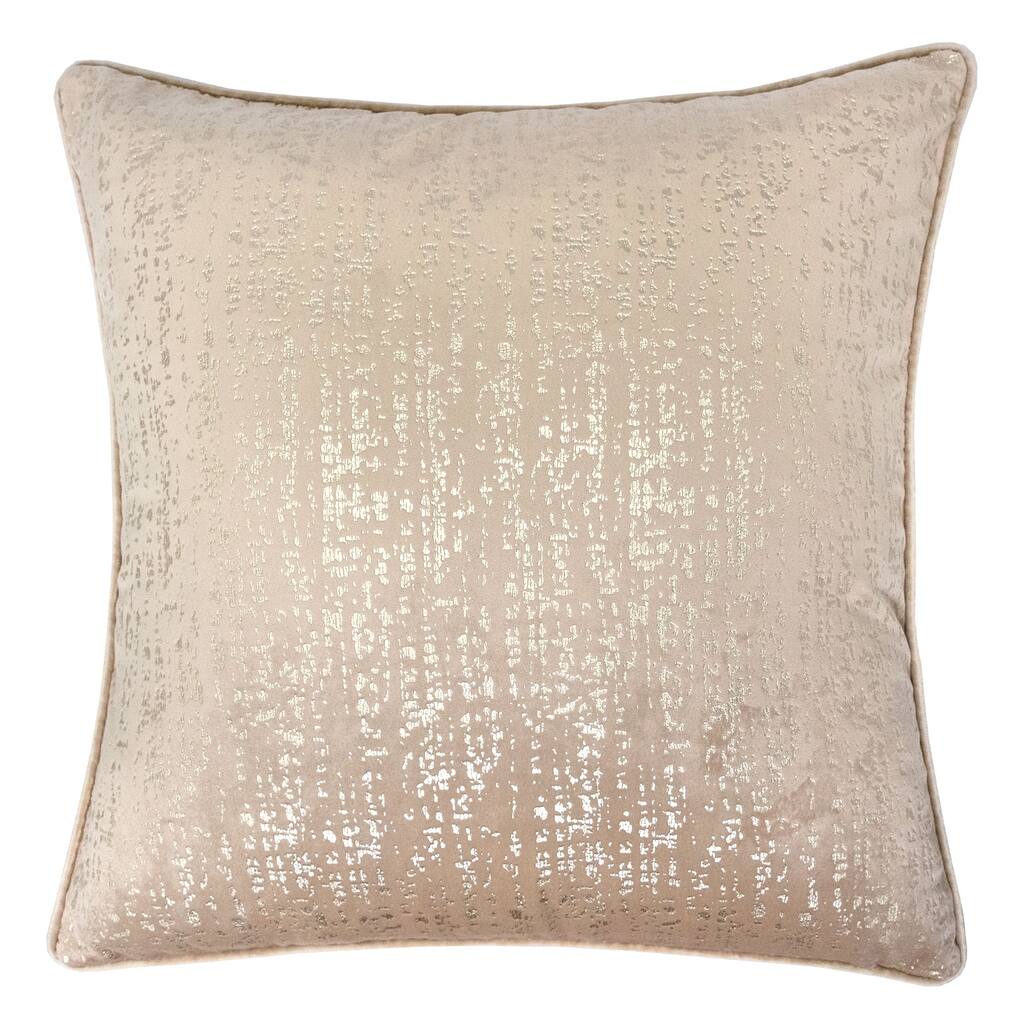 Sandy Velvet with Print 20" Square Decorative Throw Pillow 2PK