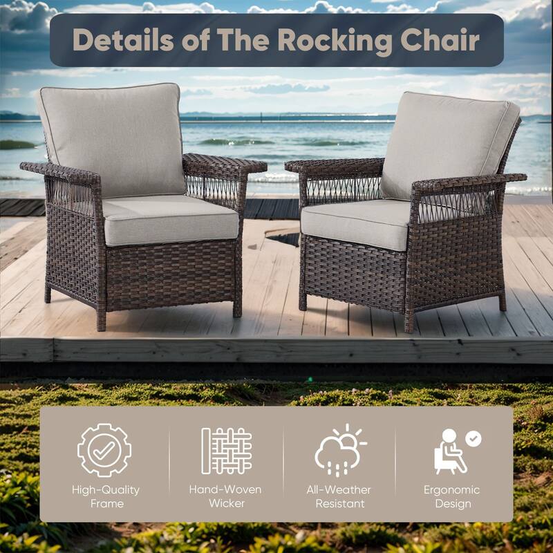 Outside Wicker Chair Conversation Set