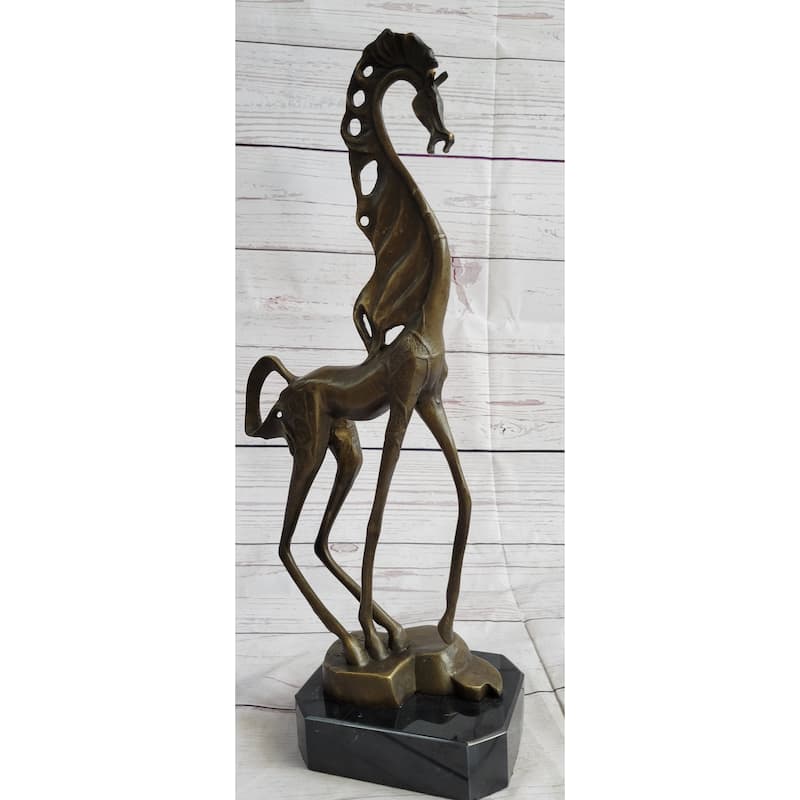 Surreal Dalinian Horse Abstract Bronze Sculpture Statue Salvador Dali 15 Inches X 9 Inches