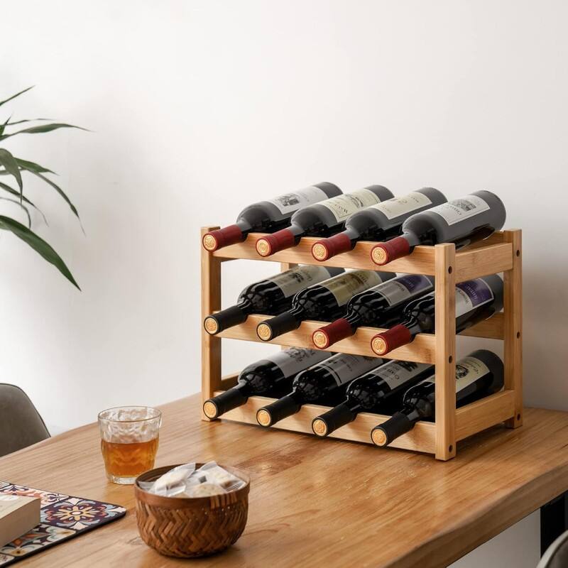 Bamboo Wine Rack, Sturdy and Durable Wine Storage