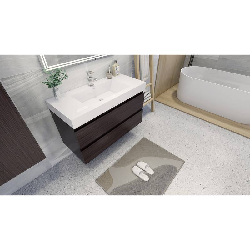 Baillie 42'' Wall-Mounted Vanity with Reinforced Acrylic Sink
