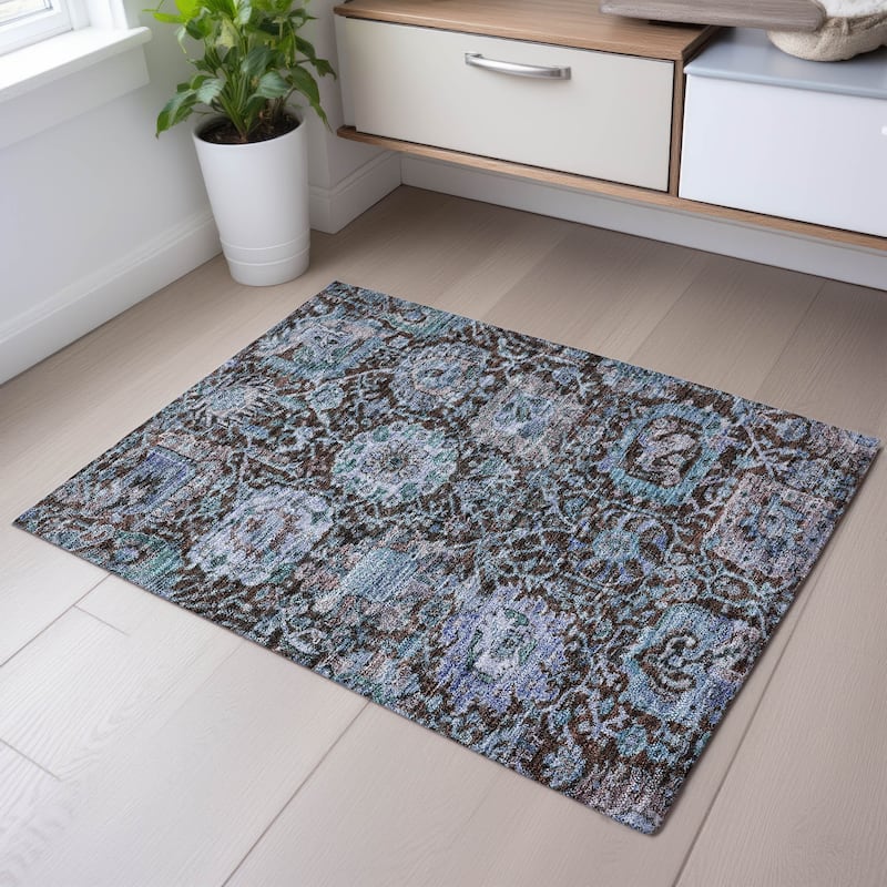 Premium Washable Super Soft Vintage Farmhouse Mayfield Rug - Chocolate - 1'8" x 2'6"