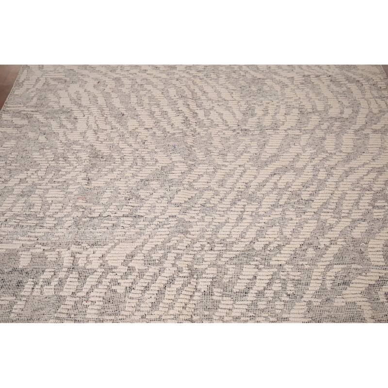 All-Over Abstract Moroccan Area Rug Handmade Wool Carpet - 5'11"x 8'10"