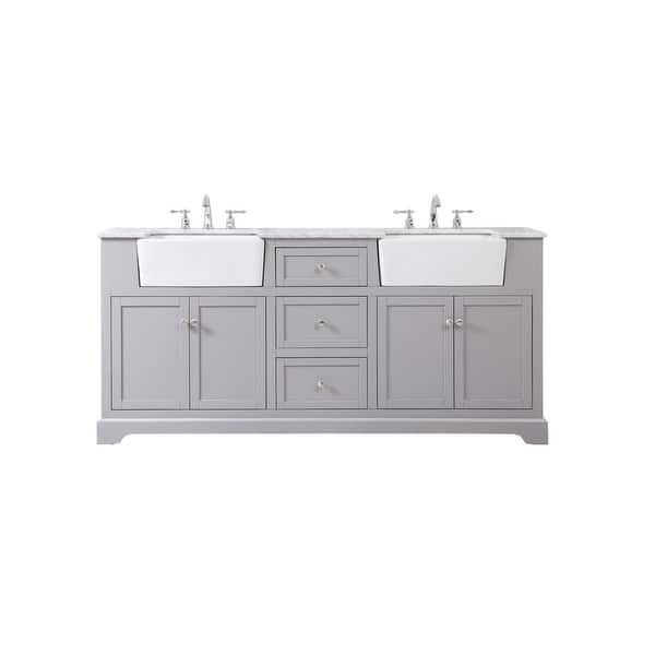slide 1 of 1, Elegant Lighting VF60272D Franklin 72" Free Standing Double Basin Grey - Painted