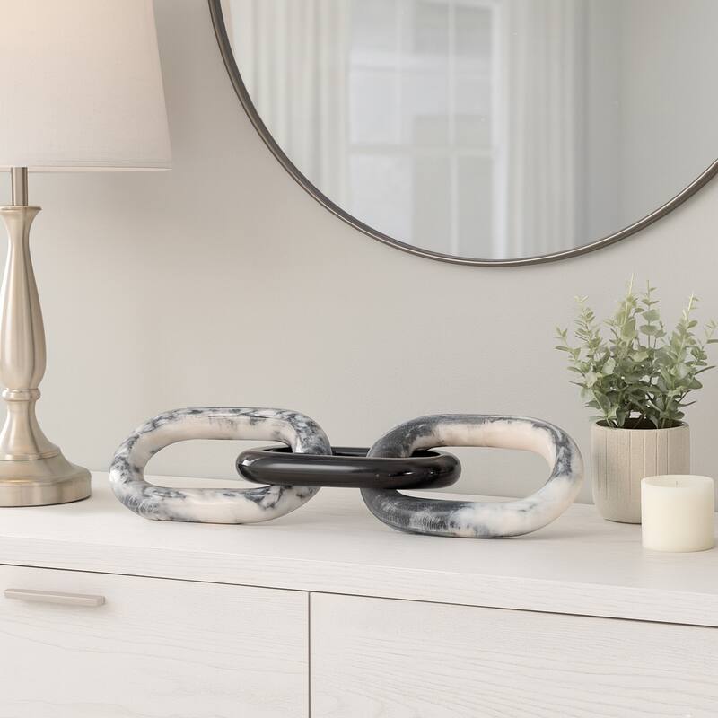 Modern Chain Linked Art Sculpture for Contemporary Spaces - 21" - 21" x 6" x 1"