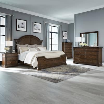 Liberty Furniture Arden Road Poster Bed Bedroom Sets with Dresser & Mirror, Chest, Nightstand - King or Queen