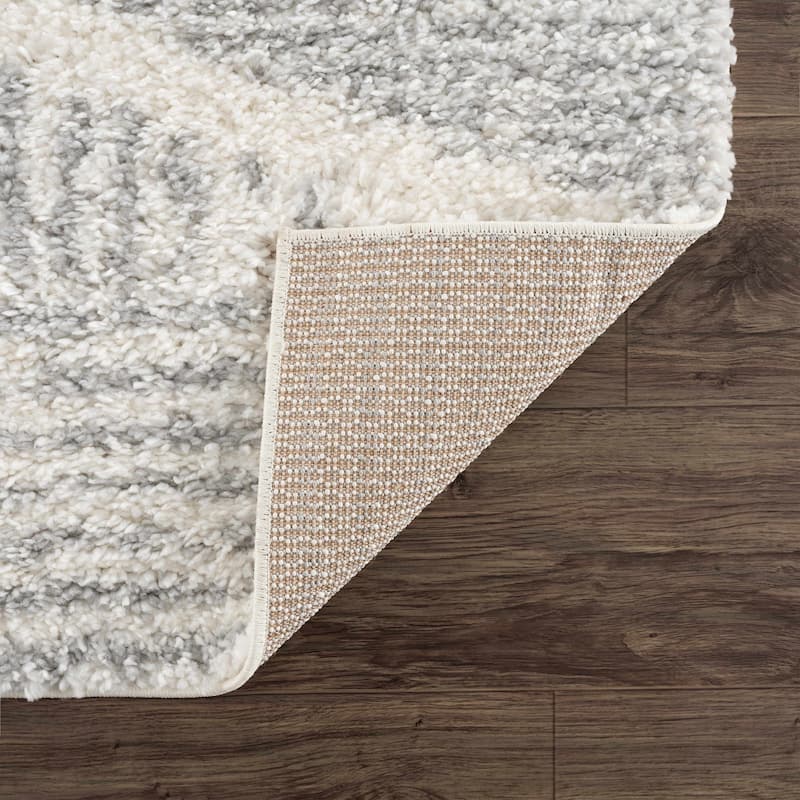Hauteloom Lux Shag Collection Moroccan Farmhouse Shaggy High Plush Pile Area Rug