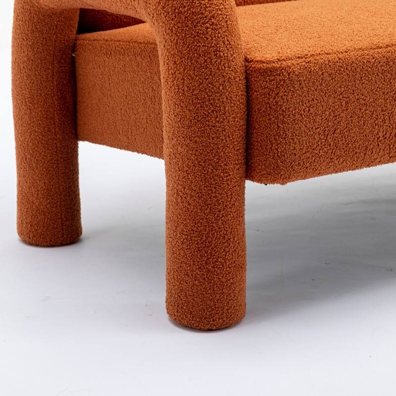 SEYNAR Mid-Century Modern Boucle 51'' Solid Wood Curved Sofa Set of 2 with Accent chair