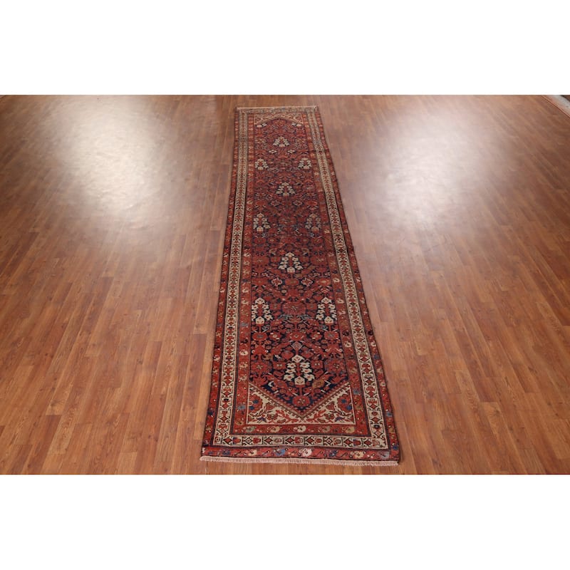 Malayer Antique Persian Runner Rug Handmade Wool Carpet - 3'1" x 13'3"