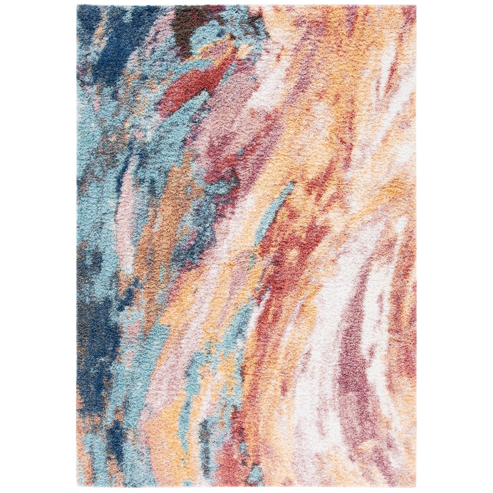 SAFAVIEH Calista Shag Bombonica Abstract 1-inch Thick Rug