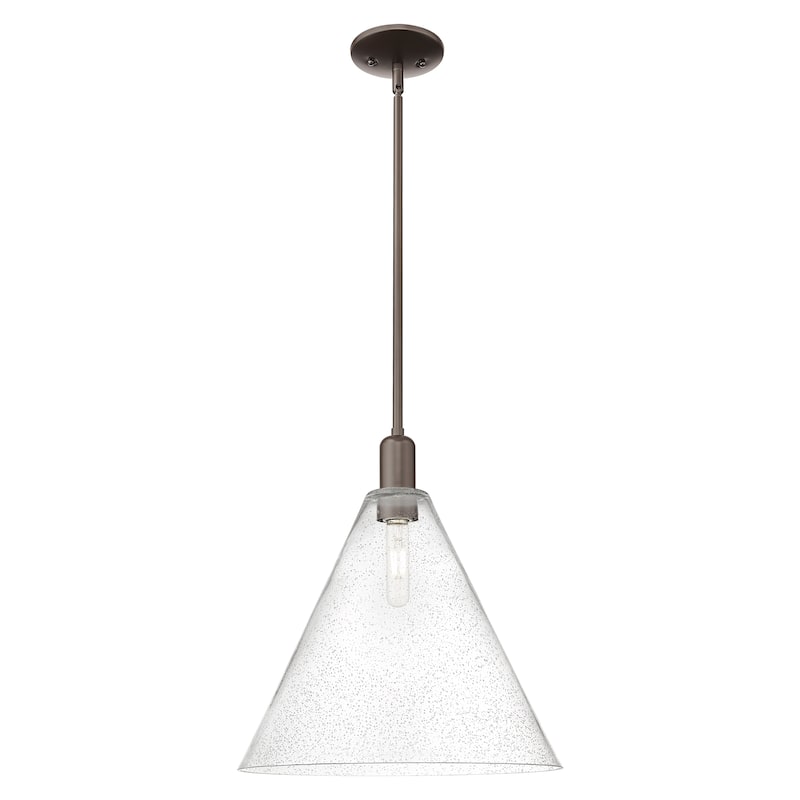 Innovations Lighting Endless Possibilities Arcadia - Berkshire Glass - 1 Light 16" Stem Hung Mini Pendant - Oil Rubbed Bronze/Seedy