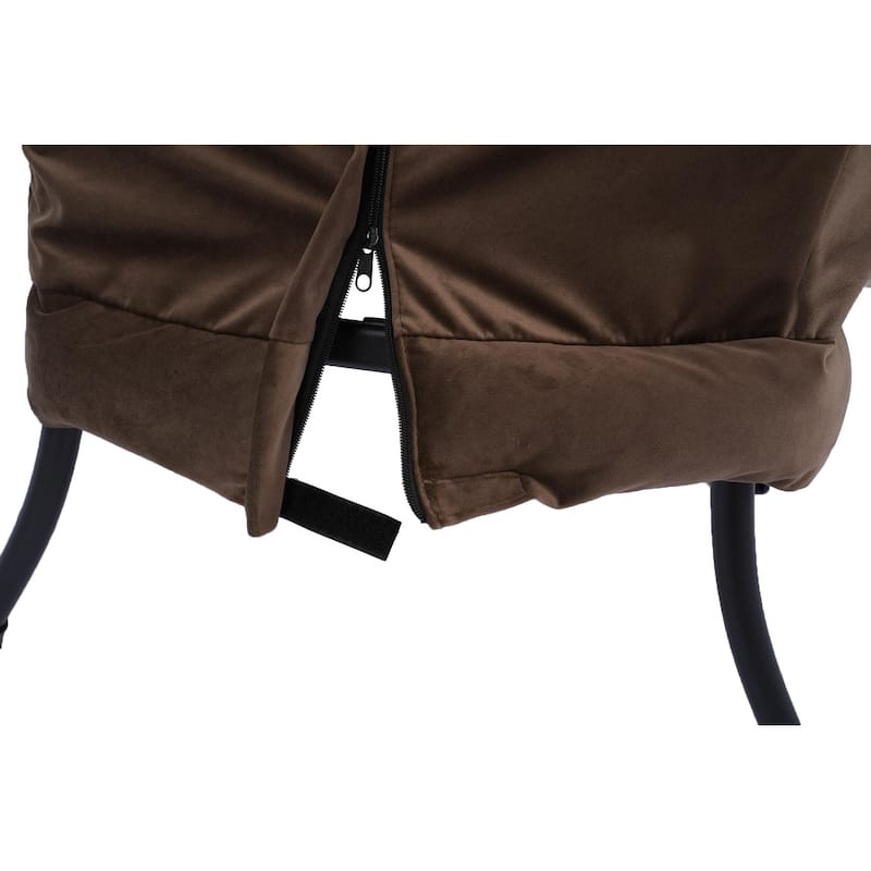 Cotton Lounge Chair with Ottoman, Footrest & Side Pocket (300lb Capacity)