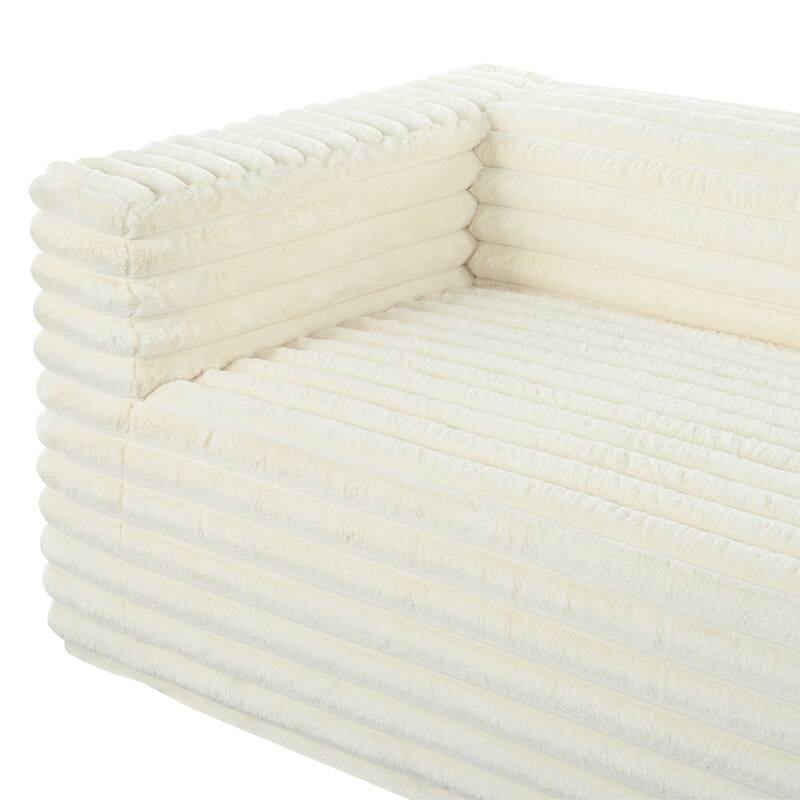 Comfy 89" Corduroy Couch, 3 Seats, Luxury Plush Sofa for Living Room, Small Spaces, No Assembly Needed
