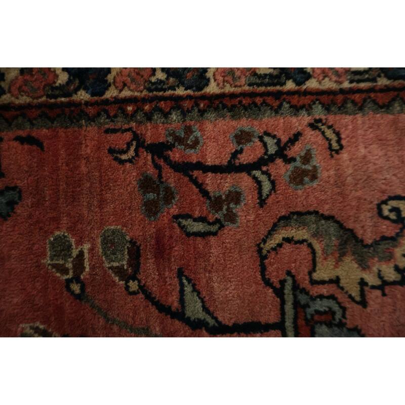 Hand Knotted Oriental 100% Wool Carpet Traditional Floral Oranges & Rust Sarouk Area Rug - 6' 5'' X 4' 1''