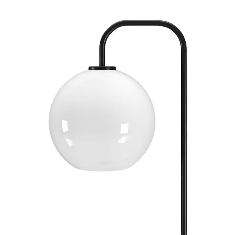 62" Arched Floor Lamp with Glass Globe Shade for Living Room