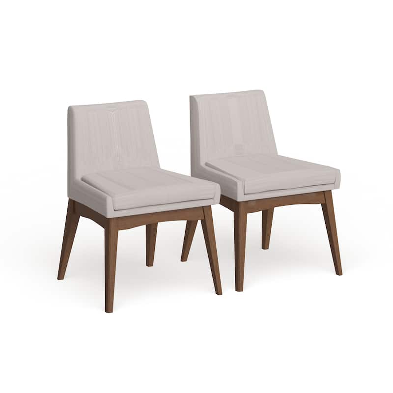 Carson Carrington Lillestrom Mid-Century Fabric Dining Side Chair 2-Piece Set - Beige