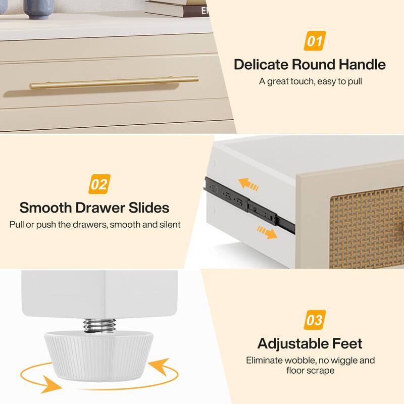 Modern Dresser 6 Drawer Dressers Chests of Drawers for Bedroom