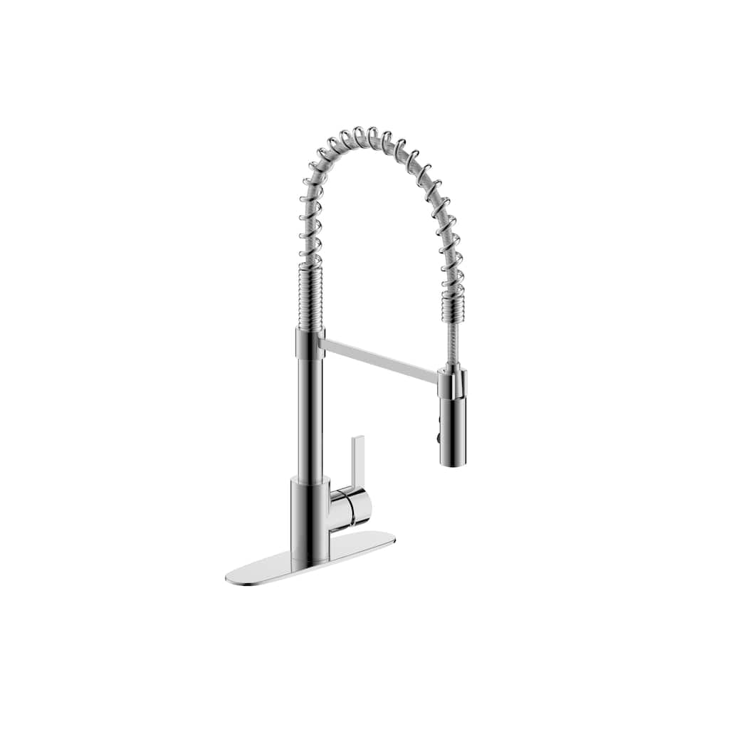 UltraFaucets Euro Collection Spring Spout Kitchen Faucet With Pull-Down Spray