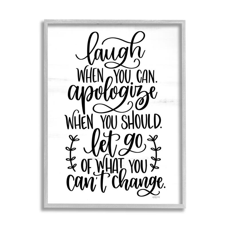 Stupell Inspirational Life Quote Script Calligraphy Birch Pattern Framed Wall Art, Design by Imperfect Dust - 24 x 30 - Grey