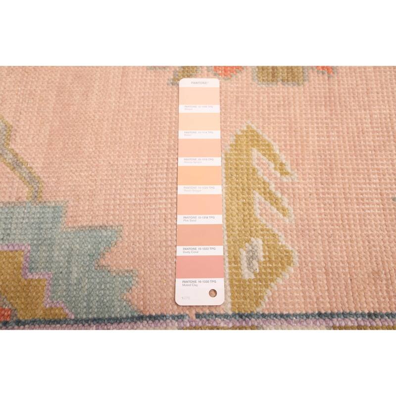 ECARPETGALLERY Hand-knotted Modern Oushak Salmon Wool Rug - 8'11 x 11'9