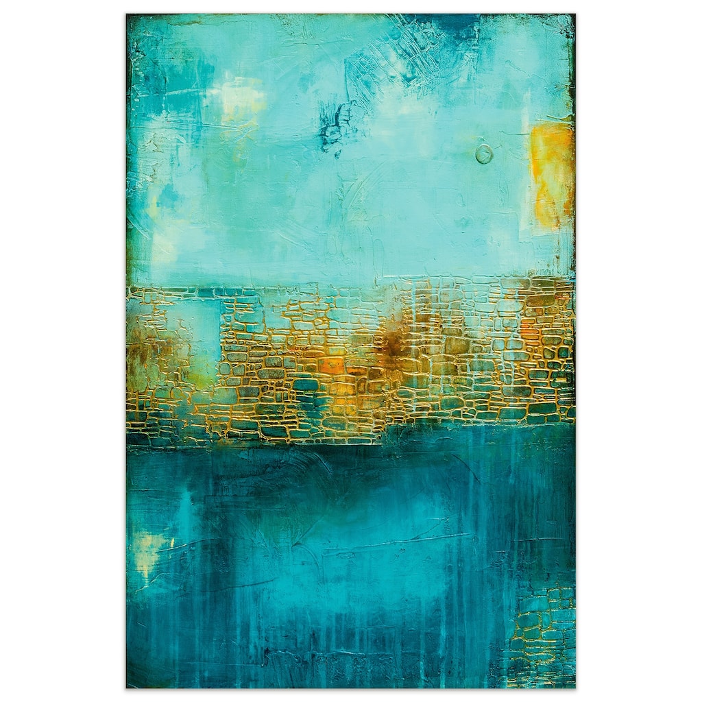 "Castle Court" Abstract Wall Art on Frameless Tempered Art Glass