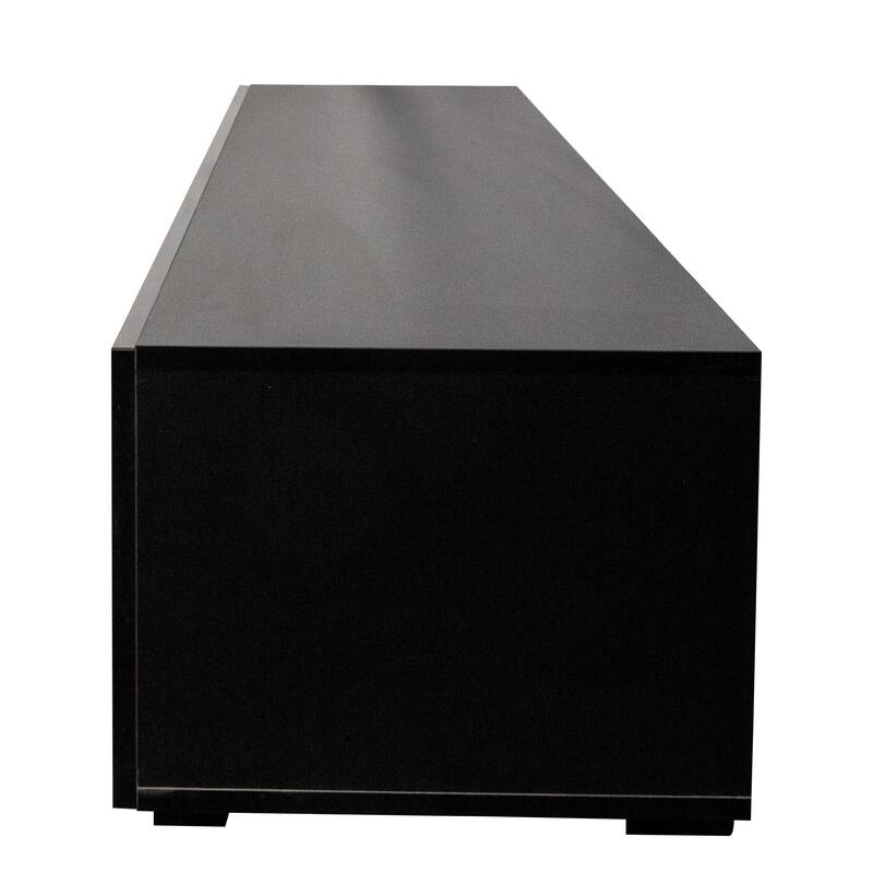 Black Television Cabinet for Living Room, Wall Mounted TV Stand Entertainment Center with Storage Cabinet - 63"
