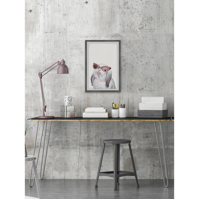 Posh Bunny Framed Wall Art, Elegant Home Touch - Sophisticated Artwork for Refined Décor