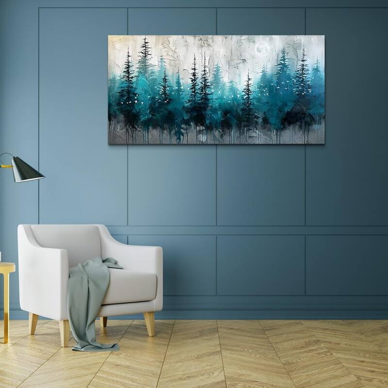 Black And White Wall Painting Forest Tree Textured Pictures