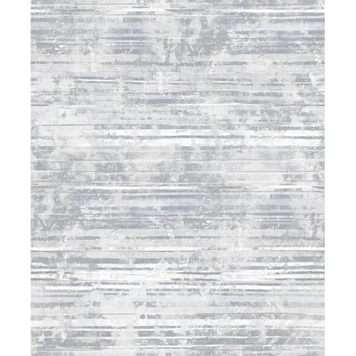 Makayla Grey Distressed Stripe Wallpaper - 21in x 396in x 0.025in