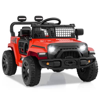 12V Battery Powered Ride On Car for Kids with Remote and Shock Absorbers, Music LED Headlights - 34" × 23" × 21"