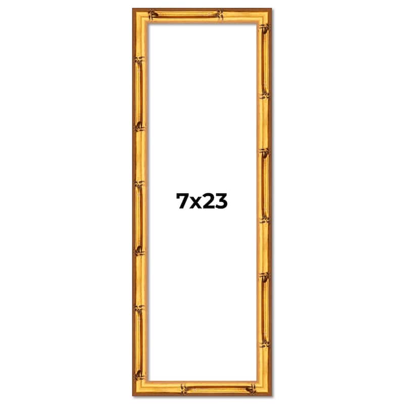 7x23 Frame Gold Bamboo Picture Frame Modern Photo Frame Includes UV Acrylic Shatter Guard Front Acid Free Foam Backing Board