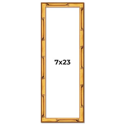 7x23 Frame Gold Bamboo Picture Frame Modern Photo Frame Includes UV Acrylic Shatter Guard Front Acid Free Foam Backing Board