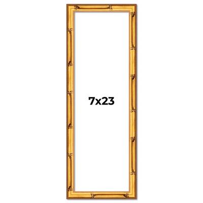7x23 Frame Gold Bamboo Solid Wood Picture Frame | 1 Inch Moulding