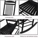 VEIKOUS Wood 3-piece Outdoor Rocking Chair and Folding Table Set