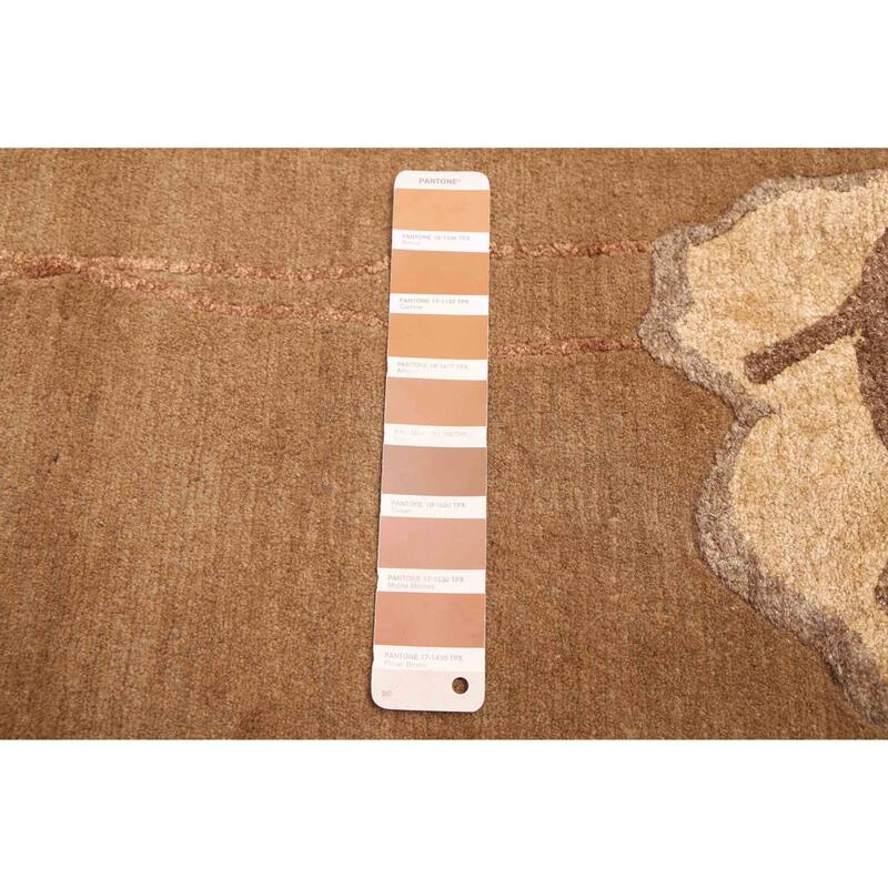 ECARPETGALLERY Hand-knotted Opulence Brown Silk, Wool Rug - 8'0 x 9'11