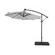 preview thumbnail 22 of 37, 10 Ft. Solar Power Lighted Patio Umbrella with Base Stand Grey Stripe