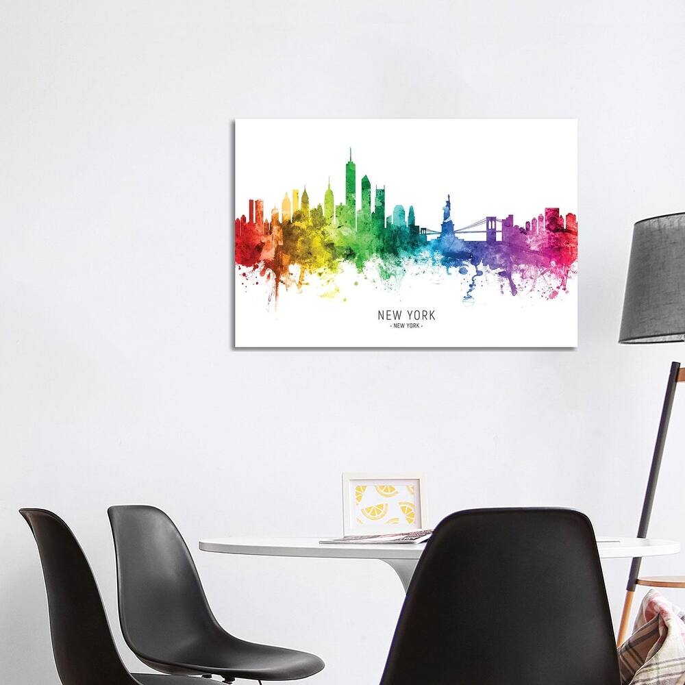 iCanvas "New York Skyline Rainbow" by Michael Tompsett Canvas Print