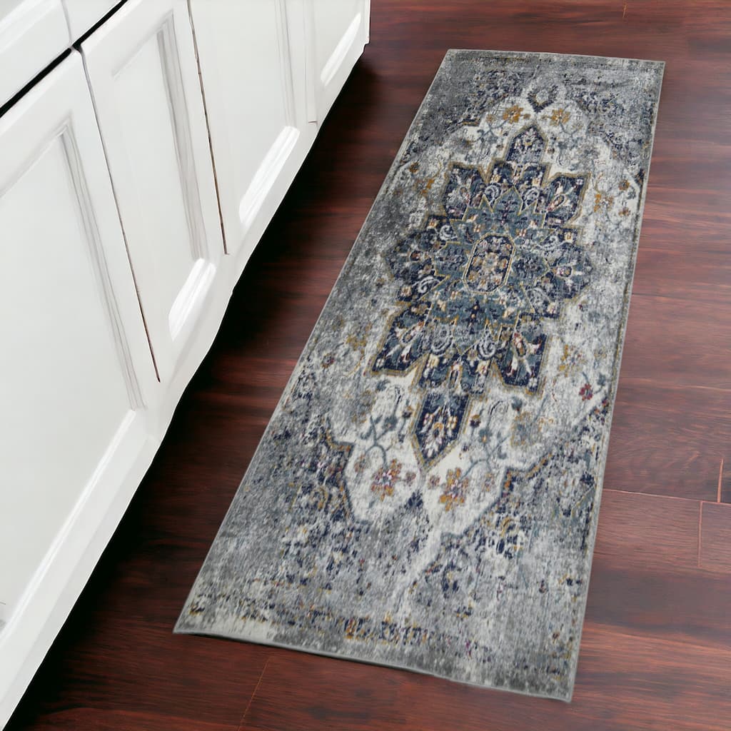 Power Loomed Distressed Stain Resistant Area Rug - 96' X '31' X '0.38