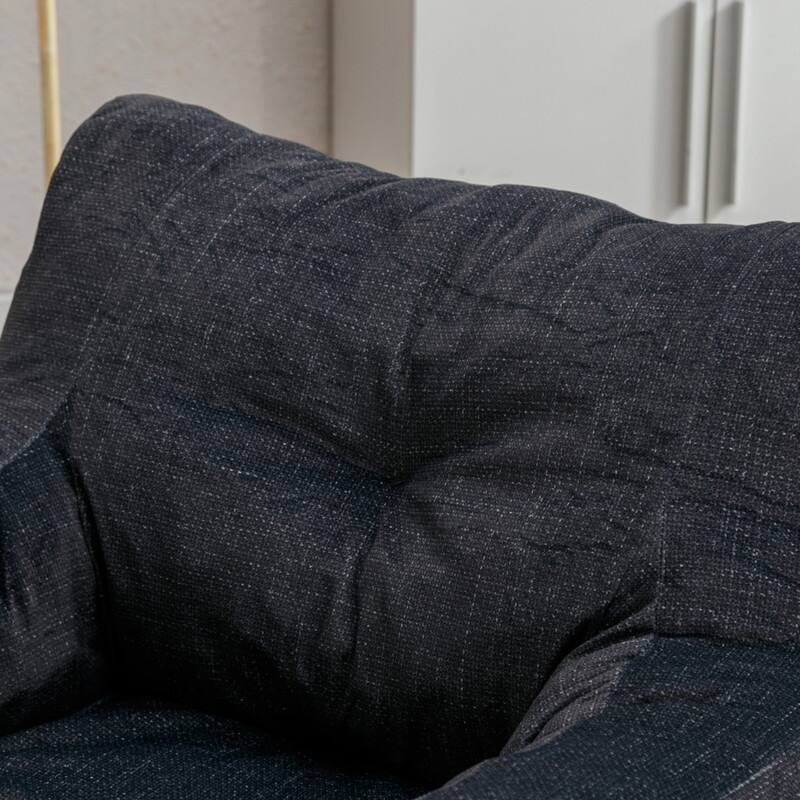 Soft Cotton Linen Fabric Bean Bag Chair Filled With Memory Sponge Bed