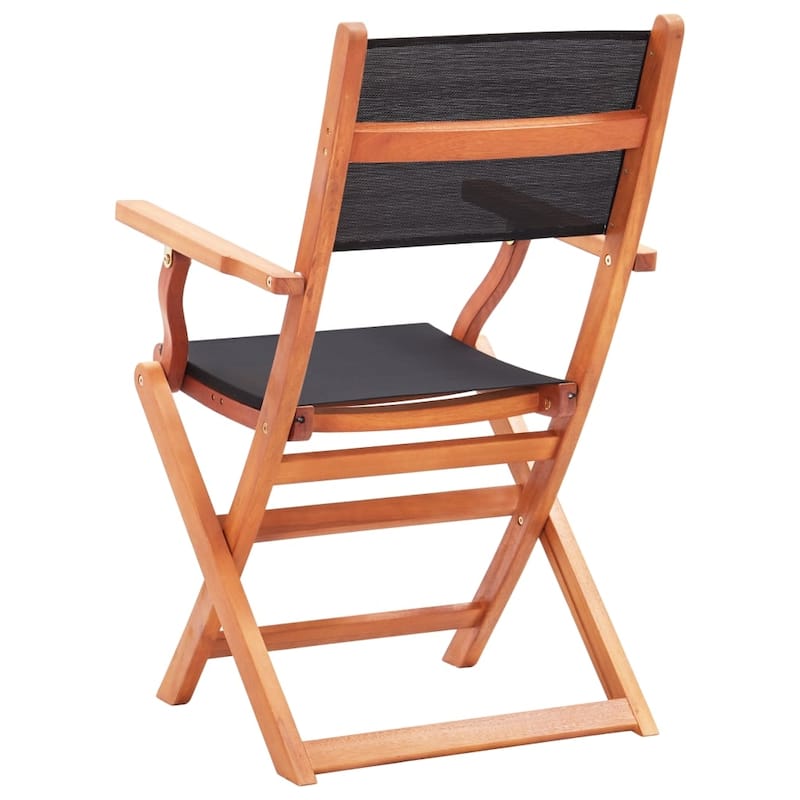 vidaXL Patio Folding Chairs Camping Chair Solid Wood Eucalyptus and Textilene