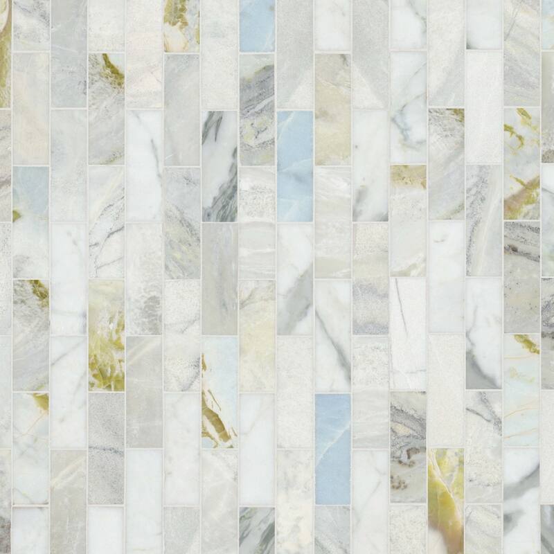 Ackland AKM-S-2X6SWP-CA 12" x 12" Marble Subway Floor and Wall Tile -