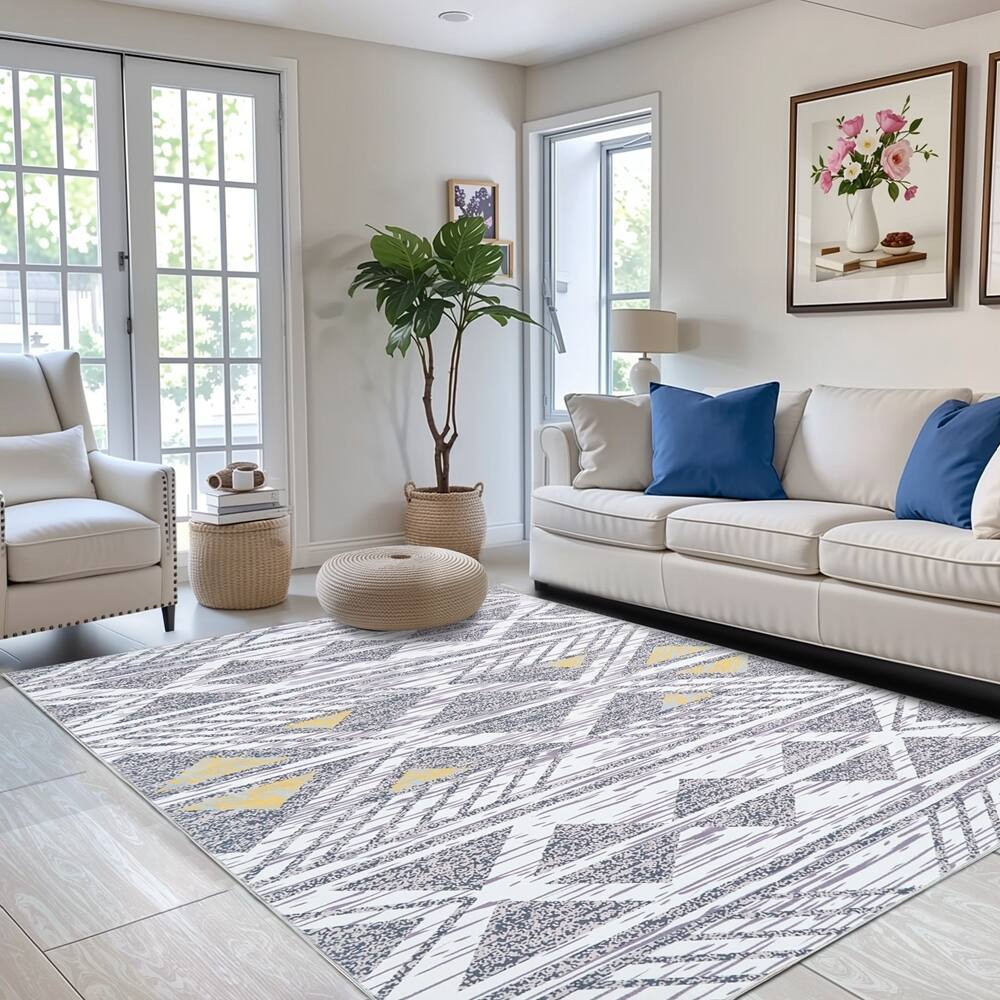 Home Livingroom Weavers Printed Distressed Traditional Area Rug