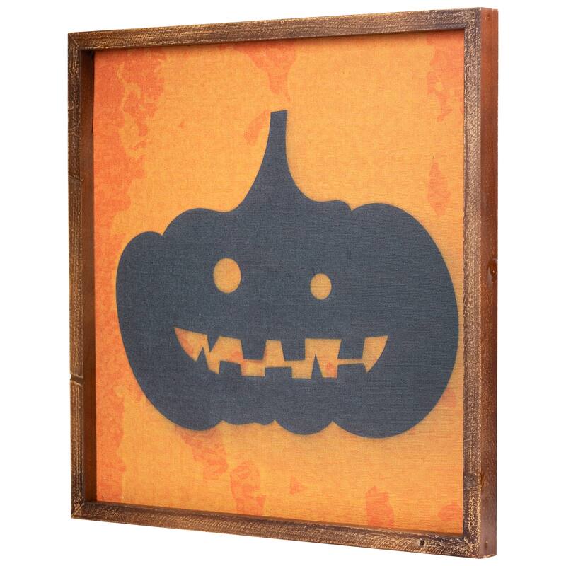 Jack O Lantern Silhouette Halloween Wall Hanging - 15.75"